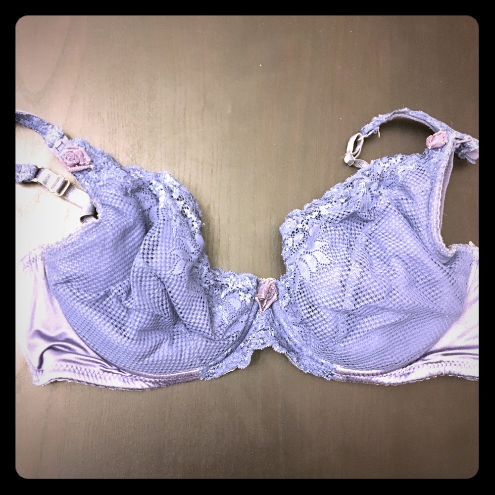 Pretty blue lacy nursing bra